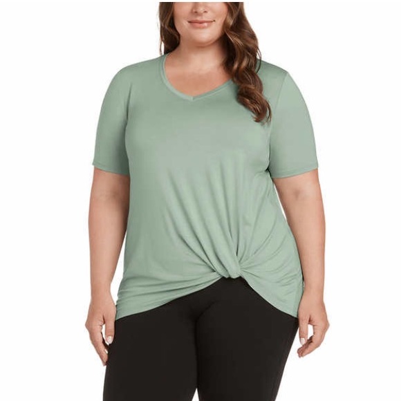 MATTY M PETAL PINK V-NECK SHORT SLEEVE TWIST FRONT TOP PLUS SIZE XXL 🌟NWT🌟 - Picture 9 of 15